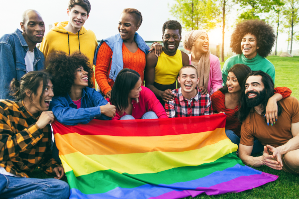 Diverse Group With Pride Flag 600X400